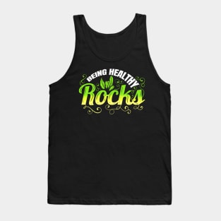 Vegetarian Pun - Being Healthy Rocks - Go Vegan Tank Top